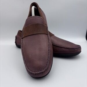 Massimo Matteo Men's 11.5 Leather Loafers Tan/Brown Suede Accent Driving EUC